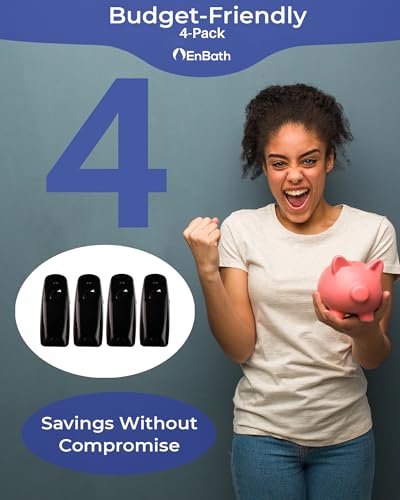 Automatic Air Freshener Spray Dispenser (4-Pack) Wall Mounted or Free Standing, Commercial and Home Use, Multiple Time Scent/Mist Release Settings for Room/Bathroom Sprayer (Black)