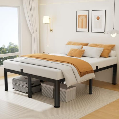 20 Inch Queen Size Metal Platform Bed Frame with Round Corners Leg