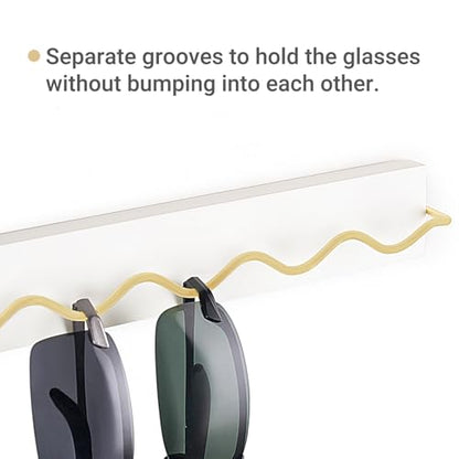 Mkono Wall Sunglass Organizer, Wood Hanging Glasses Holder Storage 2 Pack | Space Saving, Holds 8 Eyewear Pairs, Eyeglass Display, Easy to Install, for Entryway Bedroom Living Room Girl Room Gift Ideal