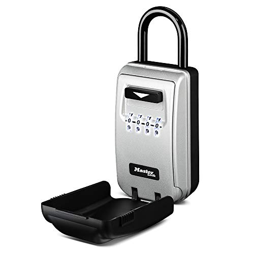 Black Portable Key Lock Box with Light Up Dials, S... (Biscuit | Plastic)