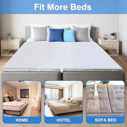 Upgrade 3-in-1 Bed Bridge Twin to King Bed Converter with Fitted Sheet- Mattress Gap Filler King Bed-with Sheet Strap Set 78"x 75"-Patent