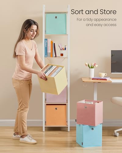 SONGMICS Storage Cubes, Set of 6 Odorless Foldable Storage Boxes | Closet Organizers for Shelf, Rainbow Storage Bins, 10.2 x 10.2 x 11 Inches, URFB226X01