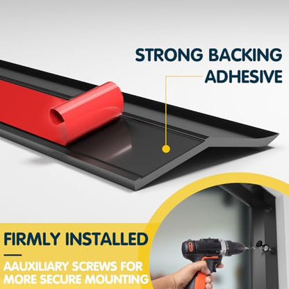 Garage Door Seal Top and Sides - 23 FT TPE Weather Stripping Garage Door Seal Replacement Weatherproofing Universal Sealing, Black