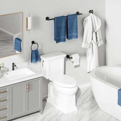 4PCS Matte Black Bathroom Accessories Set, 24-Inch Towel Bar Set | Durable SUS304 Stainless Steel Bathroom Hardware Set, Towel Racks for Bathroom Wall Mounted, Modern Home Decor