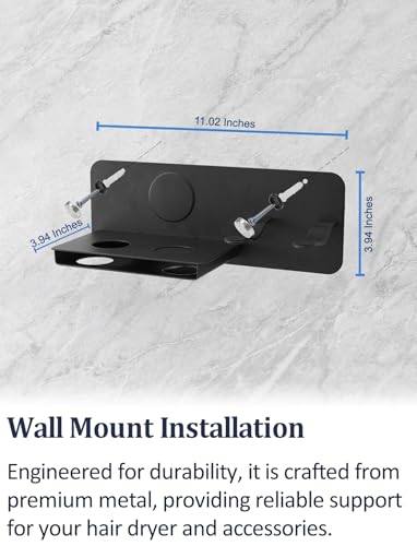 Hair Dryer Holder for Dyson Supersonic Airwrap Hair Dryer, Metal Blow Dryer Stand for Bathroom and Salon, Wall Mount Attachments Storage
