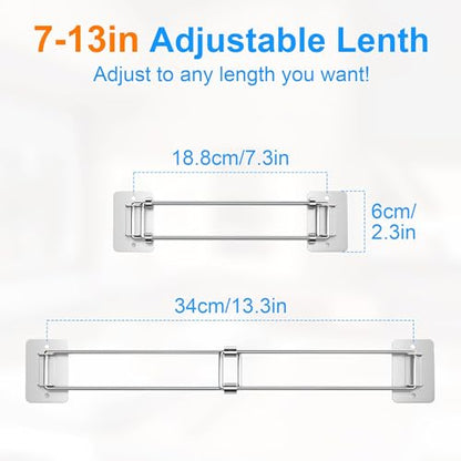 2 Pack RV Shower Corner Storage Bars, 7–13 in, Adjustable,Stainless Steel | RV Shower Corner bars | Helps organise bathroom corners | Adjustable | camper wall accessories Organizer | songsoso