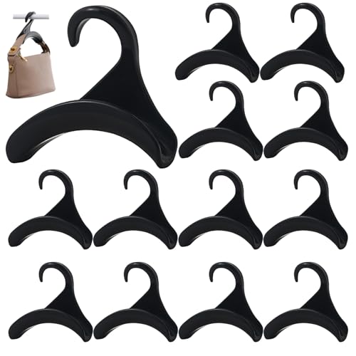 12 Pcs Purse Hanger Hook Acrylic Black Bag Tie Han... (50 Count | Black | Plastic)