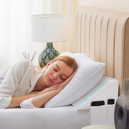 King Wedge Pillow Headboard (76"x10"x6"), Bed Wedge Pillow for Headboard, Foam Headboard Pillow, Bed Gap Filler King - Fill The Gap (0-7"), Mattress Gap Filler (White)