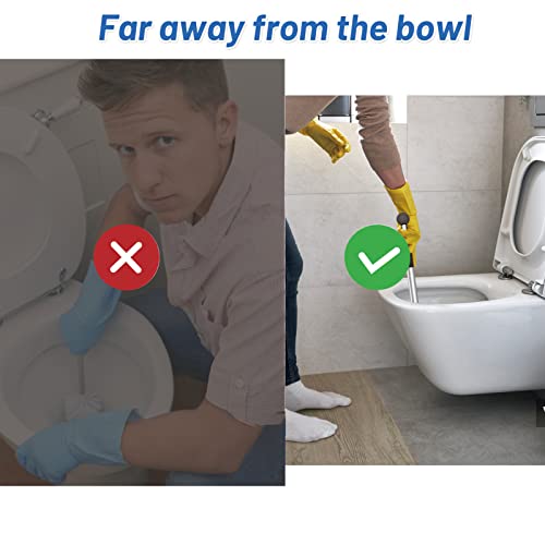 Pumice Stone Toilet Bowl Cleaner - Hard Water Stain Remover | Natural pumice removes hard water rings, limescale & rust on toilets, tiles, sinks & grills. Long handle + 8 refills.
