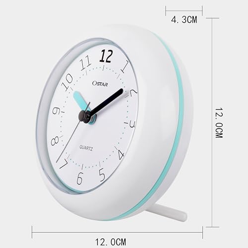 OSTAR Waterproof Bathroom Shower Clock, Analog Quartz Clock Hanging Stand Dual Purpose, One AA Battery Operated 4.72 inch Round Size