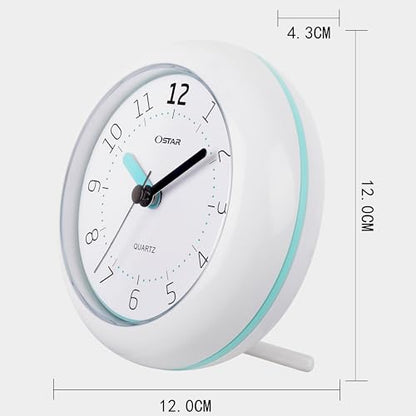 OSTAR Waterproof Bathroom Shower Clock, Analog Quartz Clock Hanging Stand Dual Purpose, One AA Battery Operated 4.72 inch Round Size