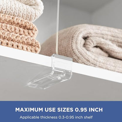 6 Pack 12 Inches [Extra Tall Version] Clear Shelf Dividers for Organization, Acrylic Closet Shelf Vertical Shelves Organizer for Bedroom, Office and Kitchen