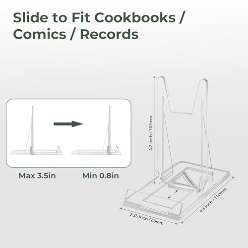 14 Pack Acrylic Book Display Stand - Adjustable Clear Easel Holder Display Collector Stand for Comic Books, CD DVD, Plates, Magazines, Postcard, Artworks, Collectibles & Home Office Decor