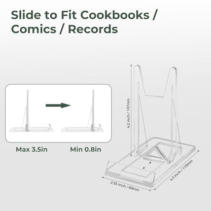 14 Pack Acrylic Book Display Stand - Adjustable Clear Easel Holder Display Collector Stand for Comic Books, CD DVD, Plates, Magazines, Postcard, Artworks, Collectibles & Home Office Decor