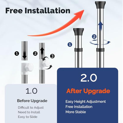 Corner Shower Caddy Tension Pole: Quick Installati... (A-silver | Stainless Steel)
