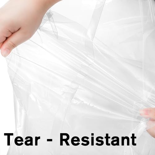 Fasmov 8 Pack 31x62 inches Extra Large Clear Drawstring Plastic Bags, Big Giant Storage Bags, Multi-Purpose Dust Covers Drawstring Plastic Bags for Luggage, Suitcase, Furniture, Reusable