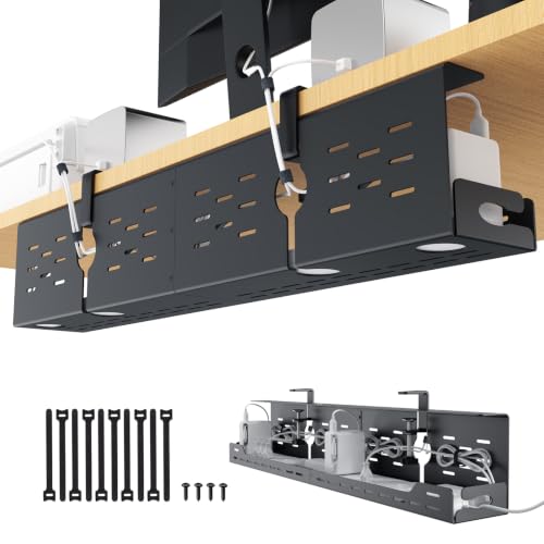 Under Desk Cable Management Tray, Cable Management... (Black)