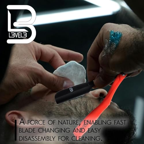 L3 Level 3 Milly Clutch Razor Holder, Stainless Steel, Control Grip, Black | Excellent grip and control, precision shaving support, secure straight razor holder, professional barber use