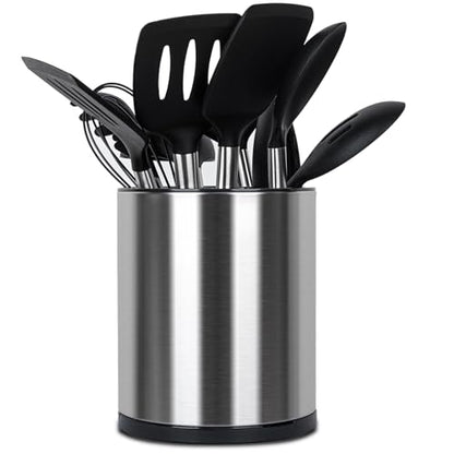 Kitchen Utensil Holder for Countertop 360° Rotating Utensil Caddy Extra Large Utensil Crock Cooking Utensil Holder for Kitchen Counter