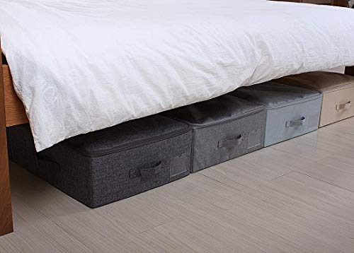 3pcs Closet Clothes Blanket, Duvets Lidded Storage Bins Under Bed Organizer | Underbed wedding dress Storage, Wardrobe shelves organizer box, folding design, stackable, sturdy walls, 3-side zipper lid