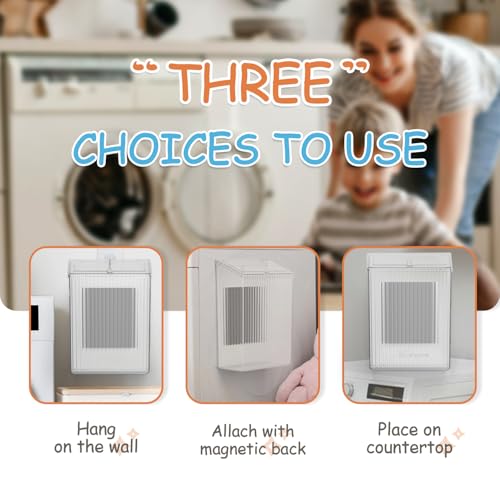 Sealegend Magnetic Trash Can with Lid, Space Saving Lint Bin Clear | Wastebasket for Kitchen, Refrigerator, Cabinet, Bathroom & Laundry Room