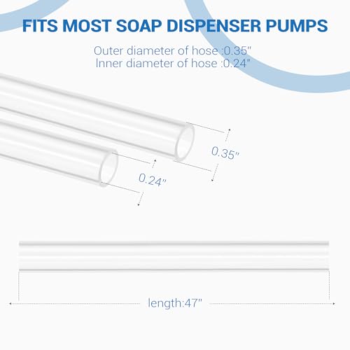 Yofidra Sink Soap Dispenser Extension Kit: Under Sink Dish Soap Dispenser with 47" Tube Hose and Check Valve for Prevent Backflow Countertop Kitchen Sink Accessories