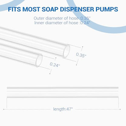 Yofidra Sink Soap Dispenser Extension Kit: Under Sink Dish Soap Dispenser with 47" Tube Hose and Check Valve for Prevent Backflow Countertop Kitchen Sink Accessories
