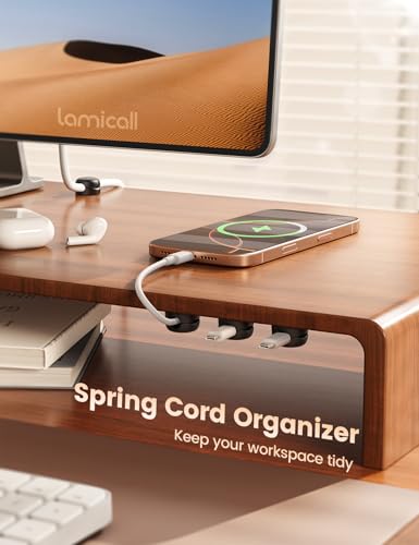 Lamicall 12 Pack Spring Cable Clips, Compact Desk Cord Organizer Holder | 1s Locking Spring, Acrylic Adhesive, Cable Management Clips, Nightstand Phone Charging Cord Holder, Organization Accessories