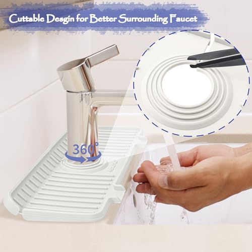 Kitchen Sink Splash Guard, Silicone Faucet Guard &... (‎White)