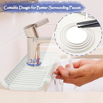 Kitchen Sink Splash Guard, Silicone Faucet Guard &... (‎White)