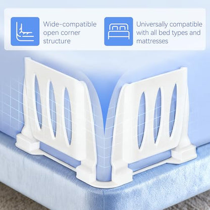 Fitted Sheet Holders for Corners Upgrade Bed Sheet Grippers Sheet Clips | 4Pcs Bed Sheet Holders for Corners Heavy Duty Sheet Clips Fitted All Mattress Sizes, Lock Sheet Holders Keep Firm