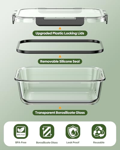 40 PCS Glass Food Storage Containers with Lids