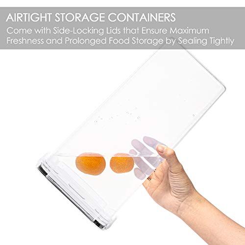 Vtopmart Airtight Food Storage Containers, 4 Pack, 2.8L, Black