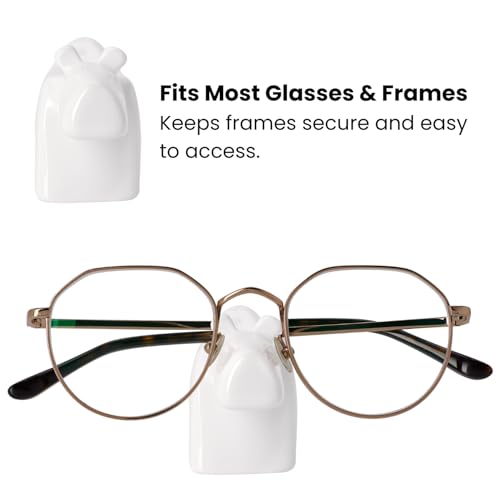 Torre & Tagus Rover Dog Eyeglass Holder Stand, Glasses Holder for Nightstand or Desk, Cute Funny Animal Glasses Stand, Decorative Eyewear Organizer