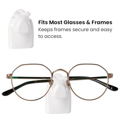 Torre & Tagus Rover Dog Eyeglass Holder Stand, Glasses Holder for Nightstand or Desk, Cute Funny Animal Glasses Stand, Decorative Eyewear Organizer