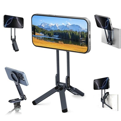 ULANZI MA38 Magnetic Phone Tripod for iPhone, Phone Holder for iPhone 17 | N52 Magnet, Back Magnet Base, Arca QR Base, Foldable Hook w 1/4'' Screw for Tripod Selfie Gym Travel Essentials Accessories