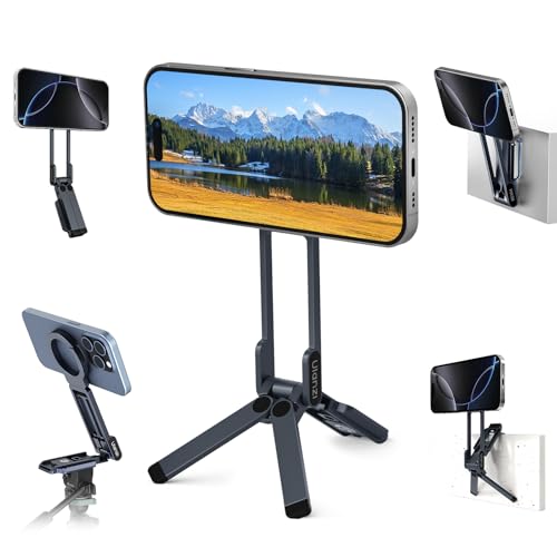 ULANZI MA38 Magnetic Phone Tripod for iPhone, Phone Holder for iPhone 17 | N52 Magnet, Back Magnet Base, Arca QR Base, Foldable Hook w 1/4'' Screw for Tripod Selfie Gym Travel Essentials Accessories
