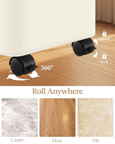 Laundry Hamper with Wheels, 75L Rolling Laundry Basket, Removable Inner Bag | Clothes Hampers for Laundry, Collapsible Dirty Clothes Hamper for Dorm, Bedroom, Bathroom, Laundry Room