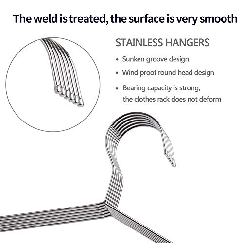 40-Pack Heavy-Duty Stainless Steel Hangers – 15lb Capacity, Rustproof Metal Closet Hangers with Notched Design for Straps, Ideal for Home, Dorm, Laundry & Outdoor Use, Silver