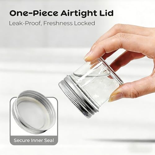 48 Pack 2 oz Mini Mason Jars Bulk Set, Small Glass Jars with Lids