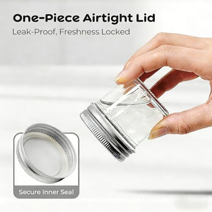 48 Pack 2 oz Mini Mason Jars Bulk Set, Small Glass Jars with Lids