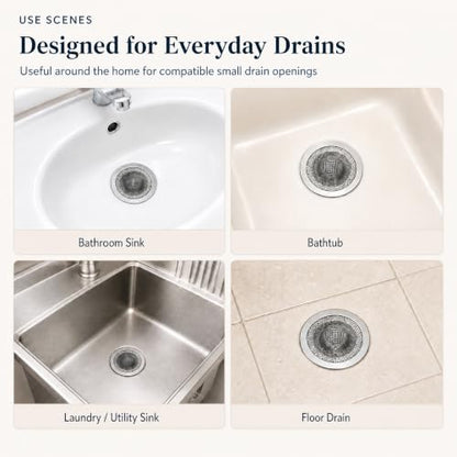 Kingrol 50 Pack 2-3/4 Inch Stainless Steel Sink Strainers, Small Mesh Drain Strainer Baskets for Kitchen Sink, Bathroom Sink, Bathtub, Laundry, Floor Drain and Utility Sink