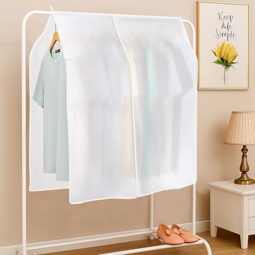 4 Pcs Clothing Rack Covers Dustproof Hanging Garment Bag Organizer Clothes Shoulder Rack Cover Closet Cover for Open Closet Garment Rack