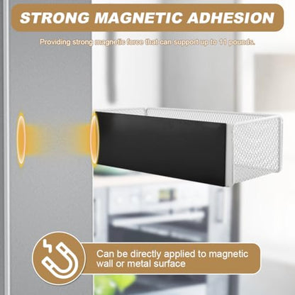 Magnetic Shelf for Washing Machine, Washer Dryer Shelf, Magnetic Lint Bin for Laundry Room, 10.2 * 4.8 * 2.95 inch, 11lb Capacity basket for Washer/Dryer, Fridge & Small Spaces