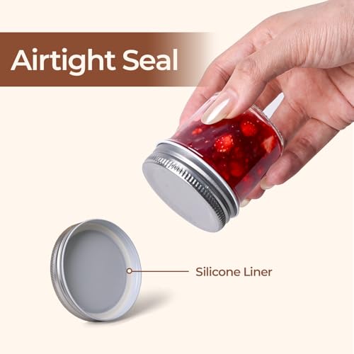 ComSaf 2 oz Mini Mason Jars Bulk Set, 48 Pack Glass Jars with Lids