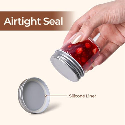 ComSaf 2 oz Mini Mason Jars Bulk Set, 48 Pack Glass Jars with Lids