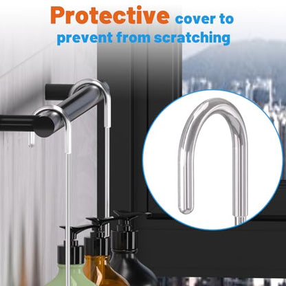 YUOROS 304 Stainless Steel Shower Caddy Hanging (Silver) | Over the Door Shower Organizer Rack Rustproof Bathroom Storage Shampoo Holder Basket