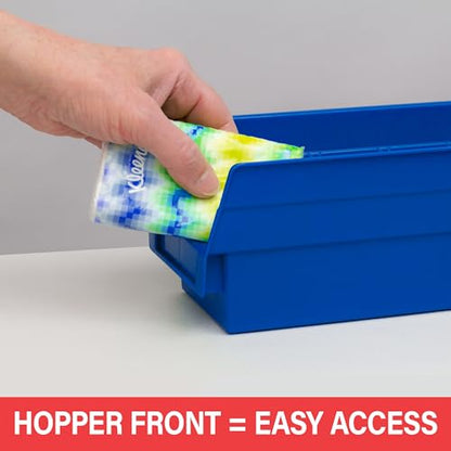 30120 Heavy Duty Plastic Shelf Bins, 12"x 4"x 4",... (Blue | Plastic)