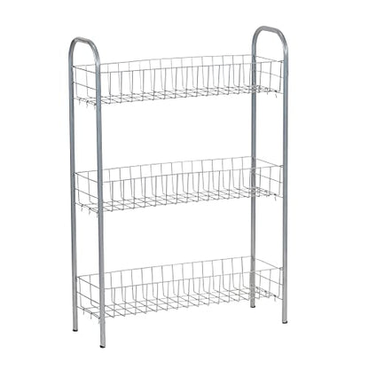 Household Essentials Slim Storage Cart, 3 Shelf Storage Cart with Wheels, Perfect for Laundry Rooms, Bathrooms, Pantries, Kitchens and More