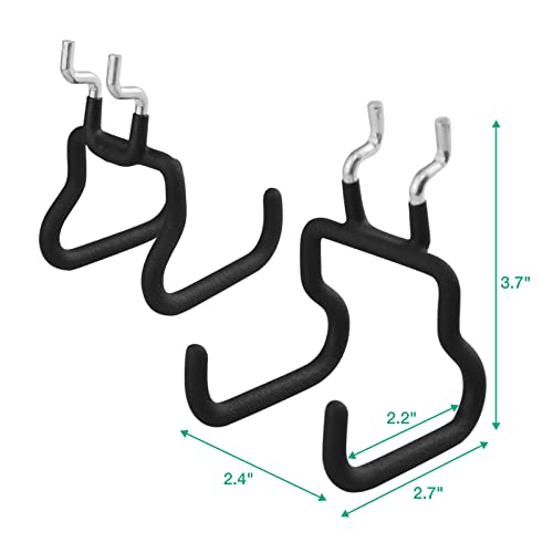 Pegboard Hooks, 8 Pack Peg Board Tool Utility Hooks & Hangers (Black) | 1/4" Pegboard Accessories Organizers, Heavy Duty Peg Board Big Tool Hooks, Shelving Hangers for Craft Garage Workbench Office